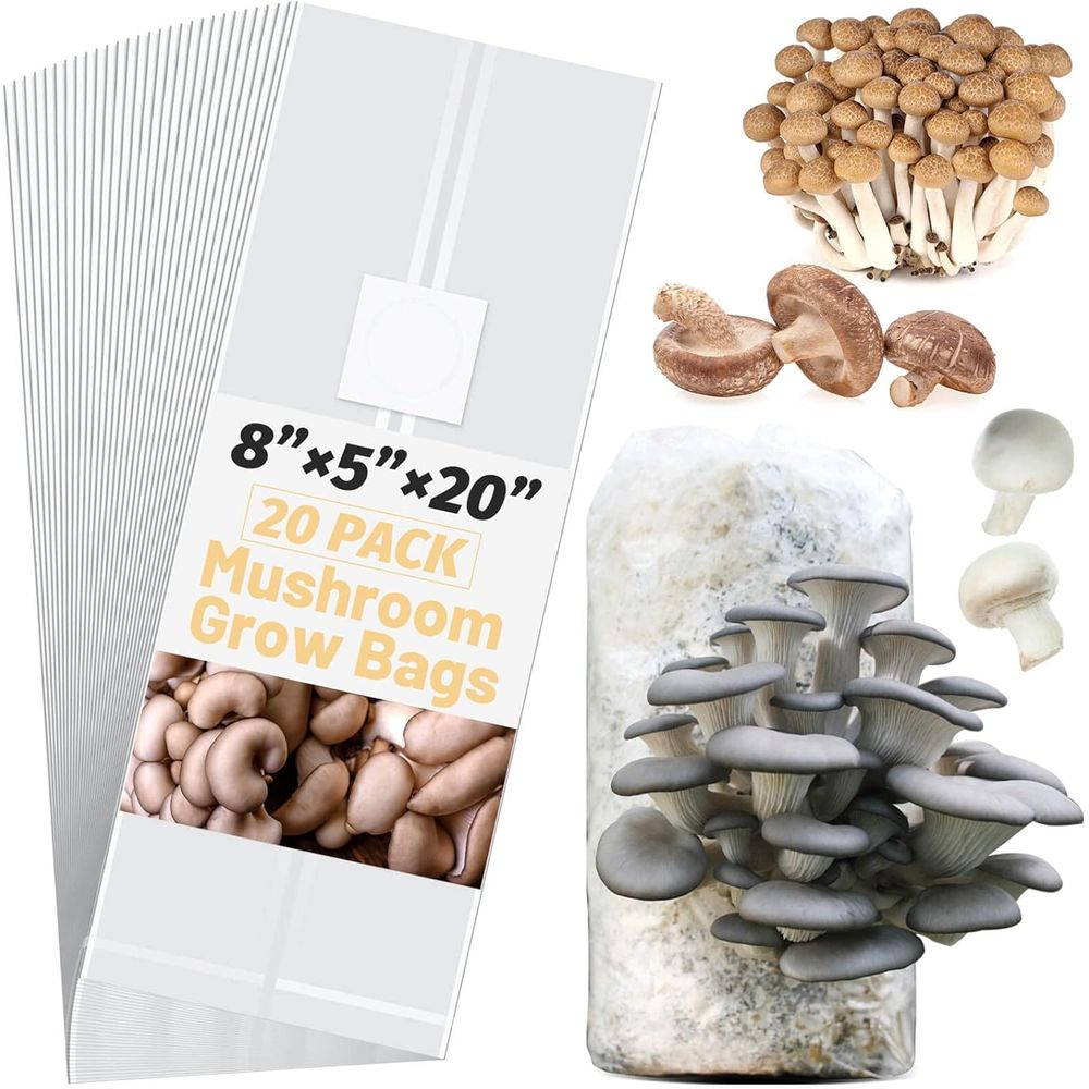 Mushroom Spawn Bag - Worki do hodowli grzybów, 20 sztuk,